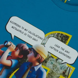 Gini And Jony Boys Blue Digital Print Cotton T-Shirt Half Sleeves