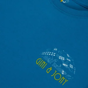 Gini And Jony Boys Blue Digital Print Cotton T-Shirt Half Sleeves