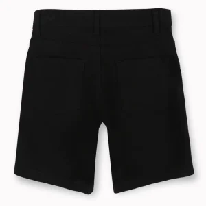Gini And Jony Boys Black Solid Cotton Bermuda Fixed Waist