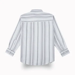 Gini And Jony Boys White Stripes Cotton Shirt Full Sleeves