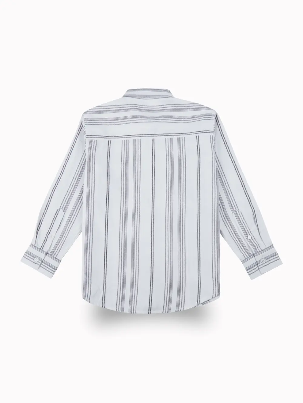 Gini And Jony Boys White Stripes Cotton Shirt Full Sleeves
