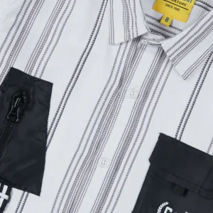 Gini And Jony Boys White Stripes Cotton Shirt Full Sleeves