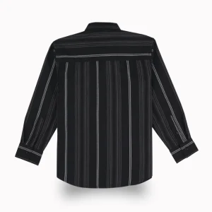Gini And Jony Boys Black Stripes Cotton Shirt Full Sleeves