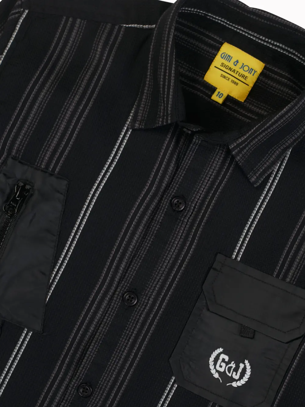 Gini And Jony Boys Black Stripes Cotton Shirt Full Sleeves