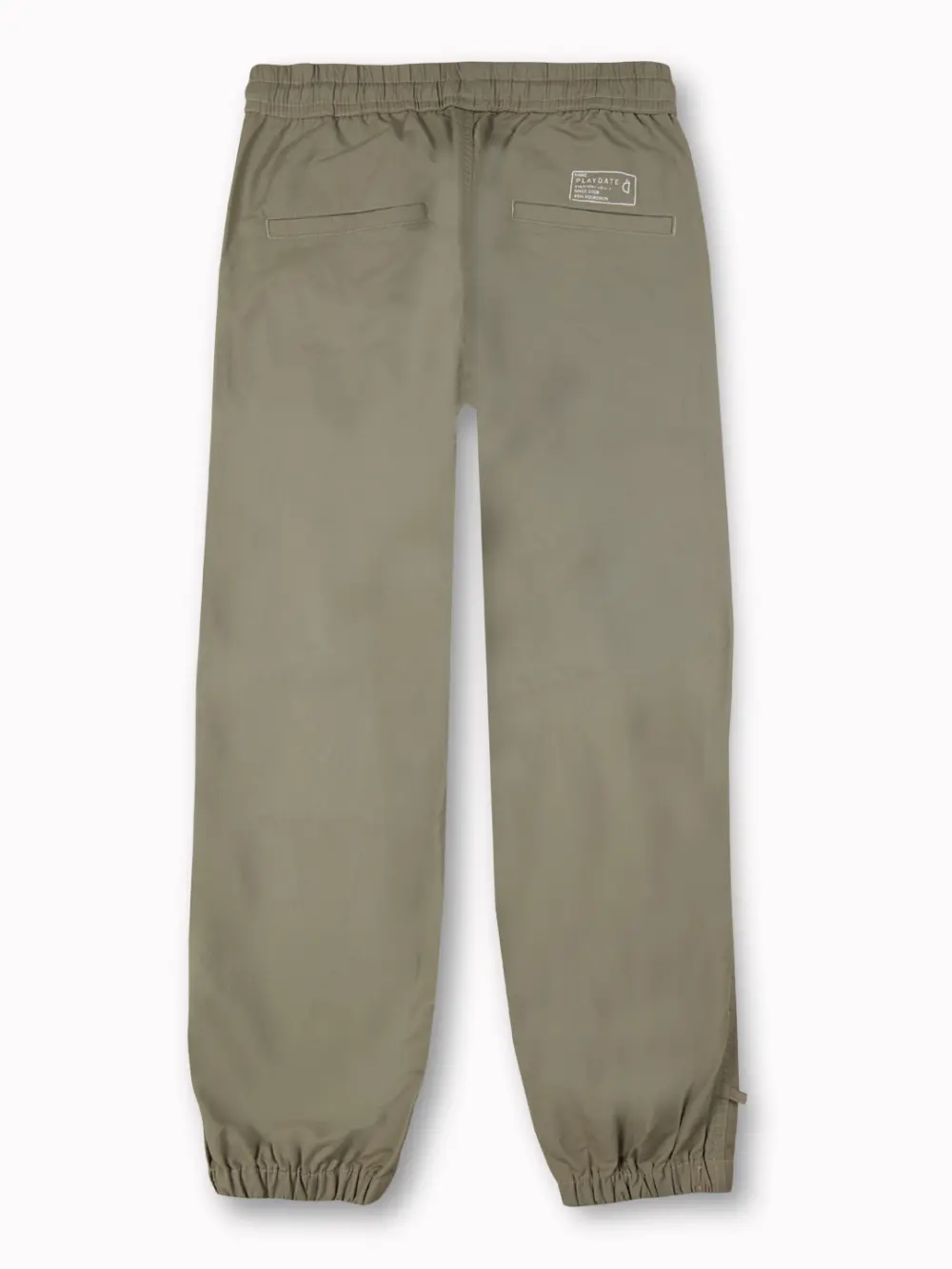 Gini And Jony Boys Olive Typographic Print Cotton Trouser Elasticated