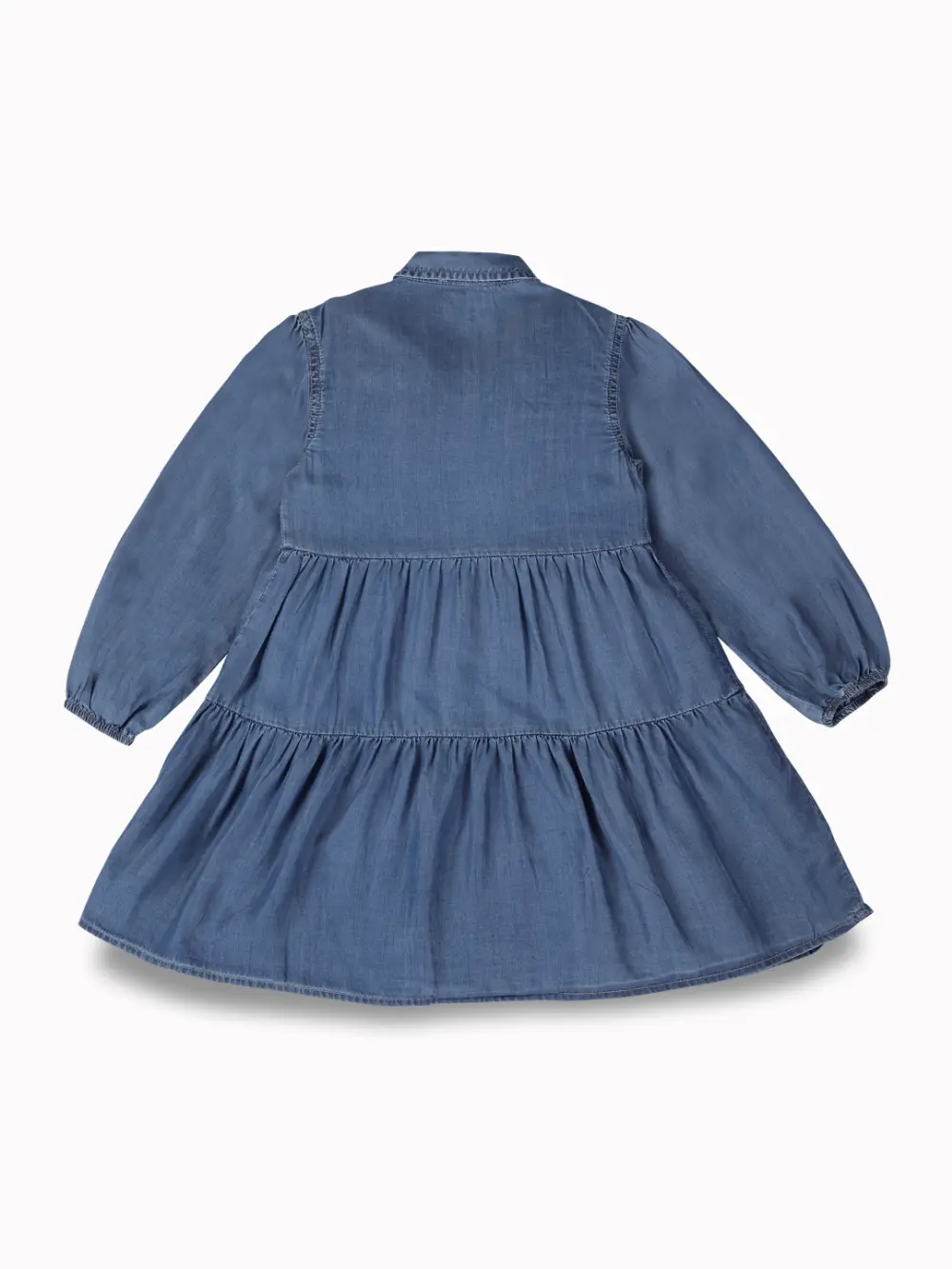 Gini And Jony Girls Blue Solid Denim Dress Full Sleeves