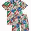 Gini And Jony Boys Multicolor Tropical Print Cotton Co-Ordinate Half Sleeves