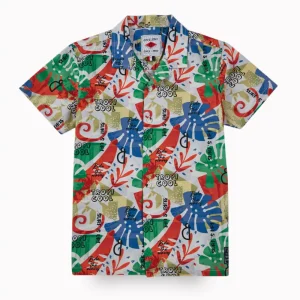Gini And Jony Boys Multicolor Tropical Print Cotton Co-Ordinate Half Sleeves
