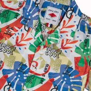 Gini And Jony Boys Multicolor Tropical Print Cotton Co-Ordinate Half Sleeves