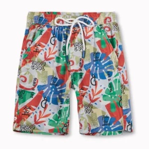 Gini And Jony Boys Multicolor Tropical Print Cotton Co-Ordinate Half Sleeves