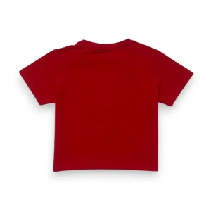 Gini And Jony Girls Red Glitter Print Cotton Knits Top Half Sleeves 9-10 Years