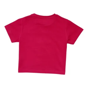 Gini And Jony Girls Dark Pink Glitter Print Cotton Knits Top Half Sleeves 9-10 Years