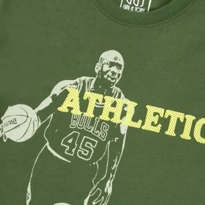 Gini And Jony Boys Green Graphic Print Cotton T-Shirt Half Sleeves