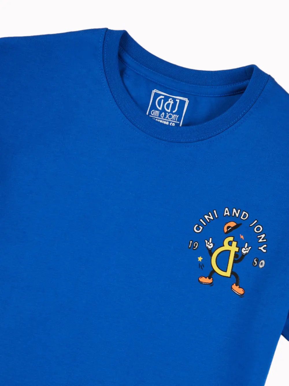 Gini And Jony Boys Blue Graphic Print Cotton T-Shirt Half Sleeves