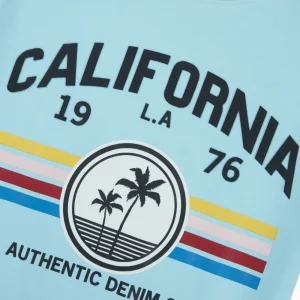 Gini And Jony Boys Light Blue Graphic Print Cotton T-Shirt Half Sleeves