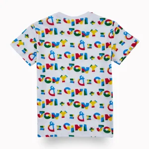 Gini And Jony Boys White Typographic Print Cotton T-Shirt Half Sleeves