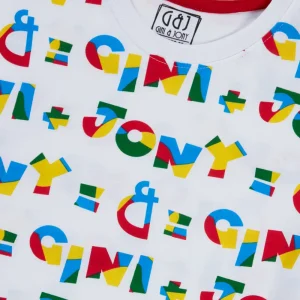 Gini And Jony Boys White Typographic Print Cotton T-Shirt Half Sleeves