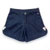 Gini And Jony Girls Navy Applique Denim Shorts Fixd Waist