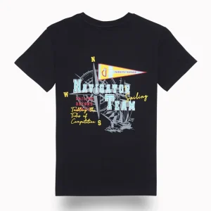 Gini And Jony Boys Black Graphic Print Cotton T-Shirt Half Sleeves