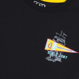 Gini And Jony Boys Black Graphic Print Cotton T-Shirt Half Sleeves