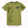 Gini And Jony Boys Light Green Graphic Print Cotton T-Shirt Half Sleeves