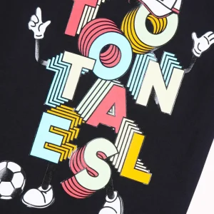 Gini And Jony Boys Black Typographic Print Cotton T-Shirt Half Sleeves