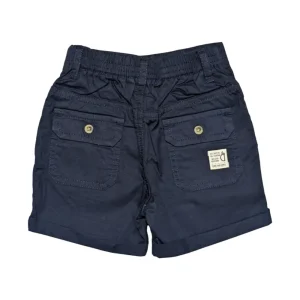 Gini And Jony Boys Navy Solid Cotton Shorts Fixed Waist