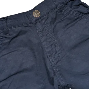Gini And Jony Boys Navy Solid Cotton Shorts Fixed Waist