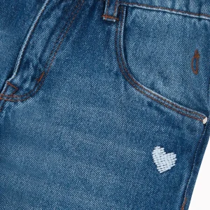 Gini And Jony Girls Blue Washed Denim Jeans Fixed Waist