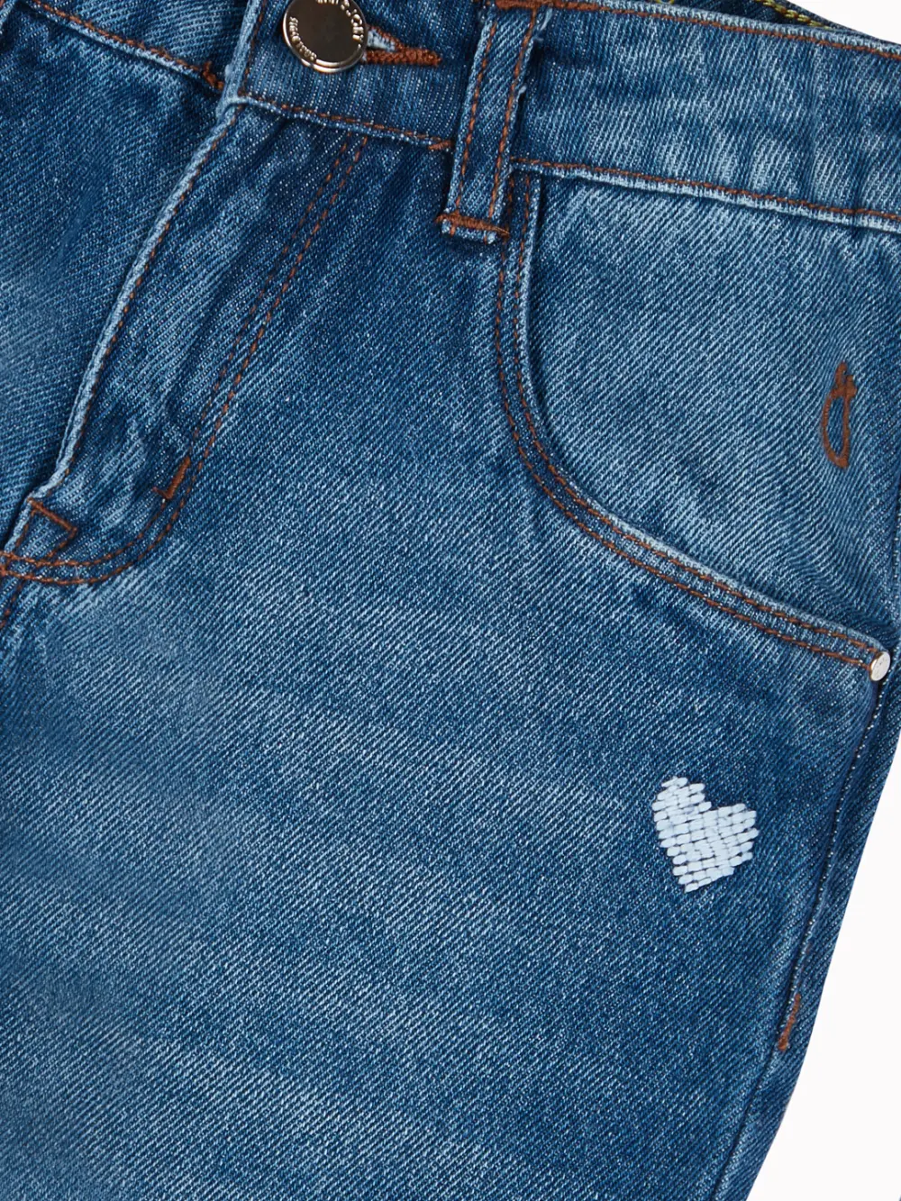 Gini And Jony Girls Blue Washed Denim Jeans Fixed Waist