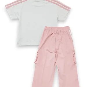 Gini And Jony Girls Baby Pink Typographic Print Cotton Co Ordinate 9-10 Years