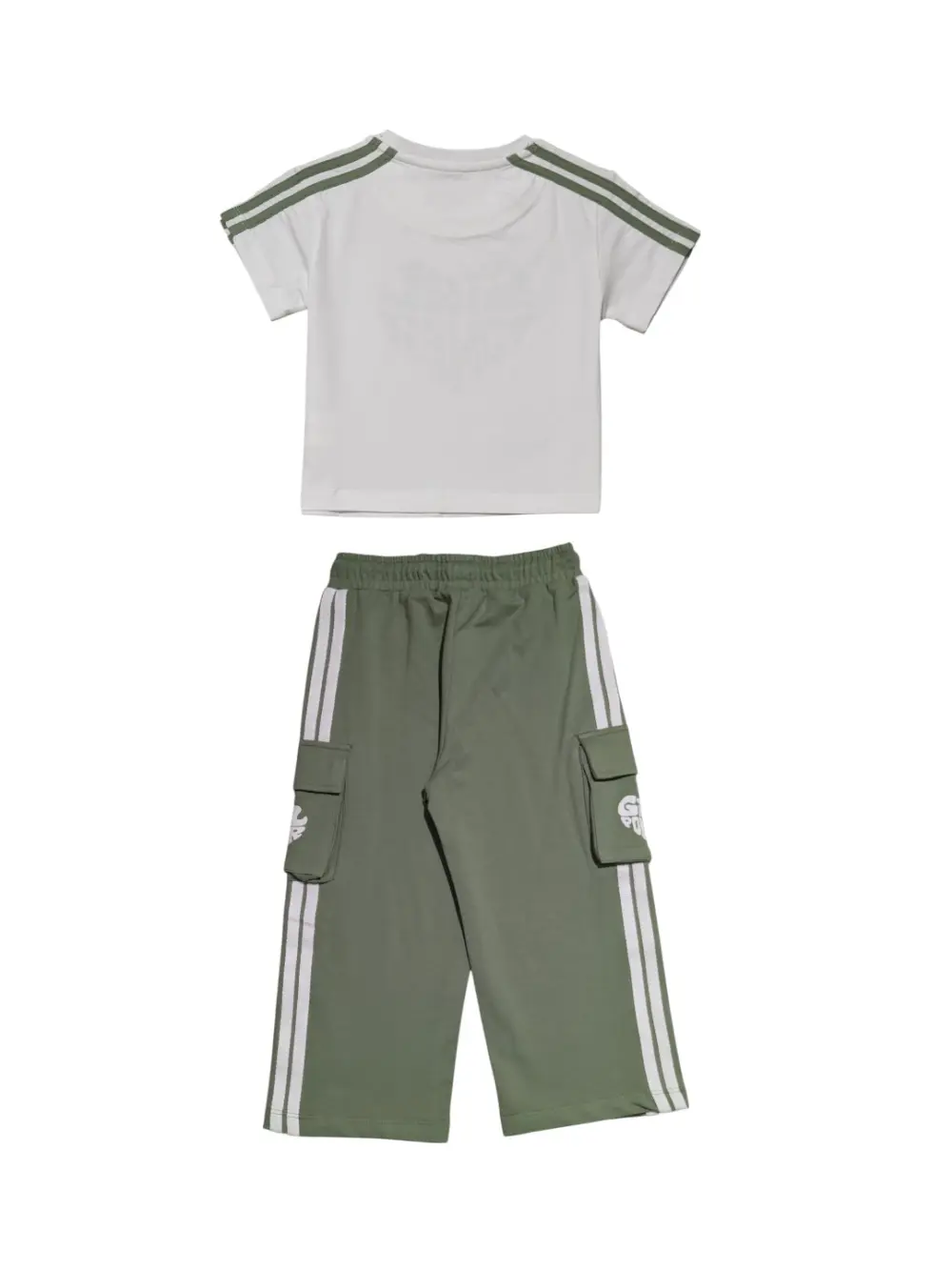 Gini And Jony Girls Olive Color Block Cotton Co Ordinate 9-10 Years