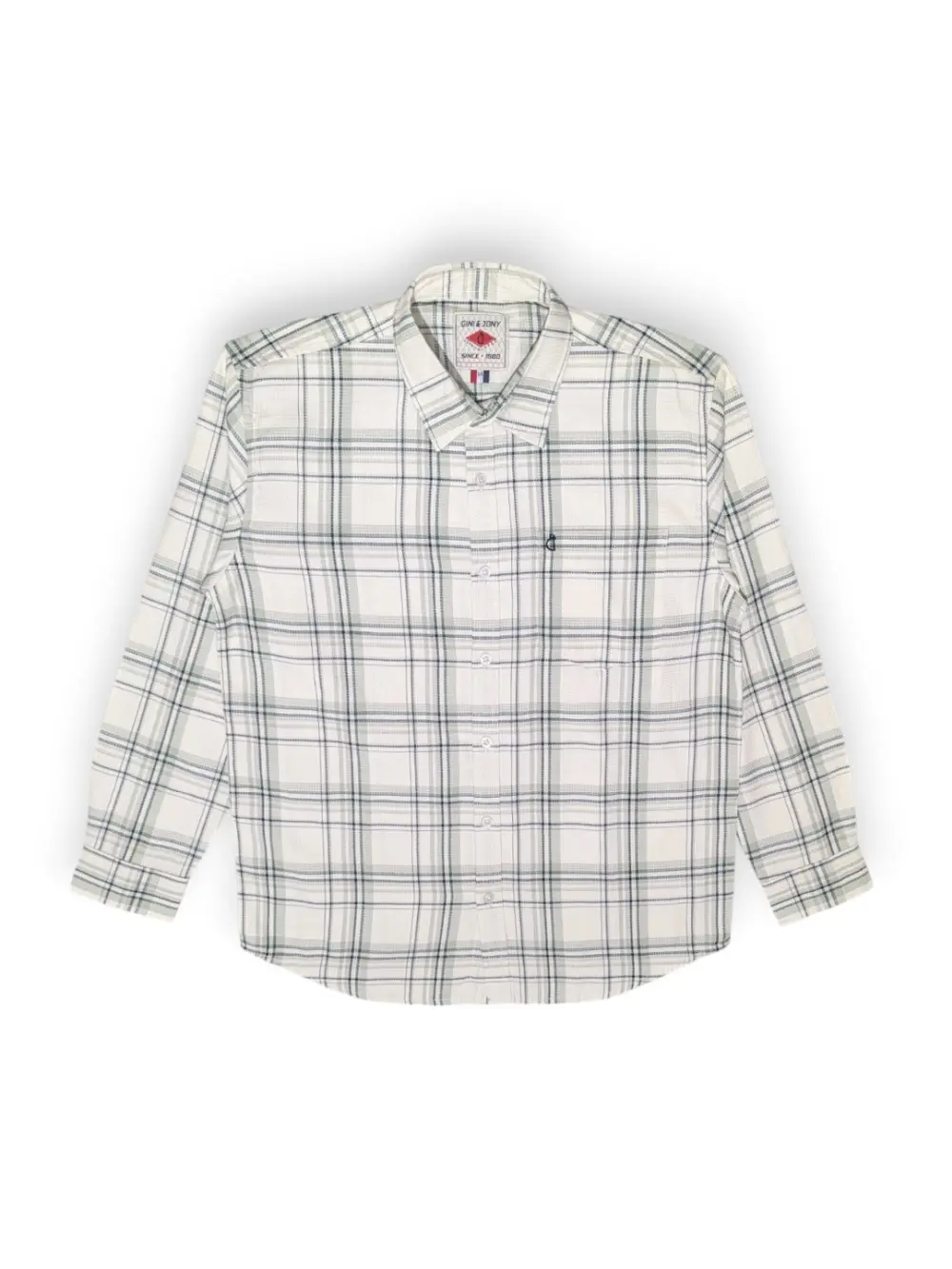 Gini And Jony Boys Off White Checks Cotton Shirt Full Sleeves