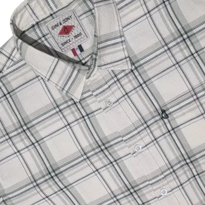 Gini And Jony Boys Off White Checks Cotton Shirt Full Sleeves