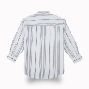 Gini And Jony Boys White Stripes Cotton Shirt Full Sleeves
