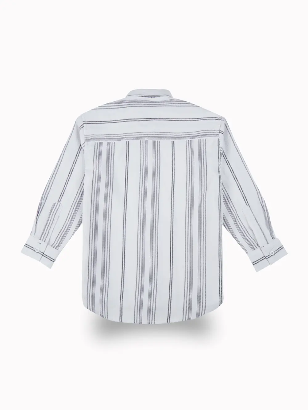 Gini And Jony Boys White Stripes Cotton Shirt Full Sleeves
