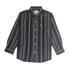 Gini And Jony Boys Black Stripes Cotton Shirt Full Sleeves