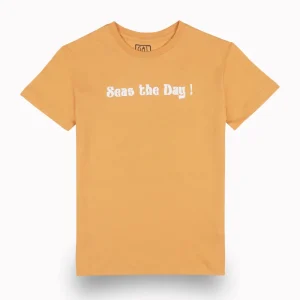 Gini And Jony Boys Orange Graphic Print Cotton T-Shirt Half Sleeves