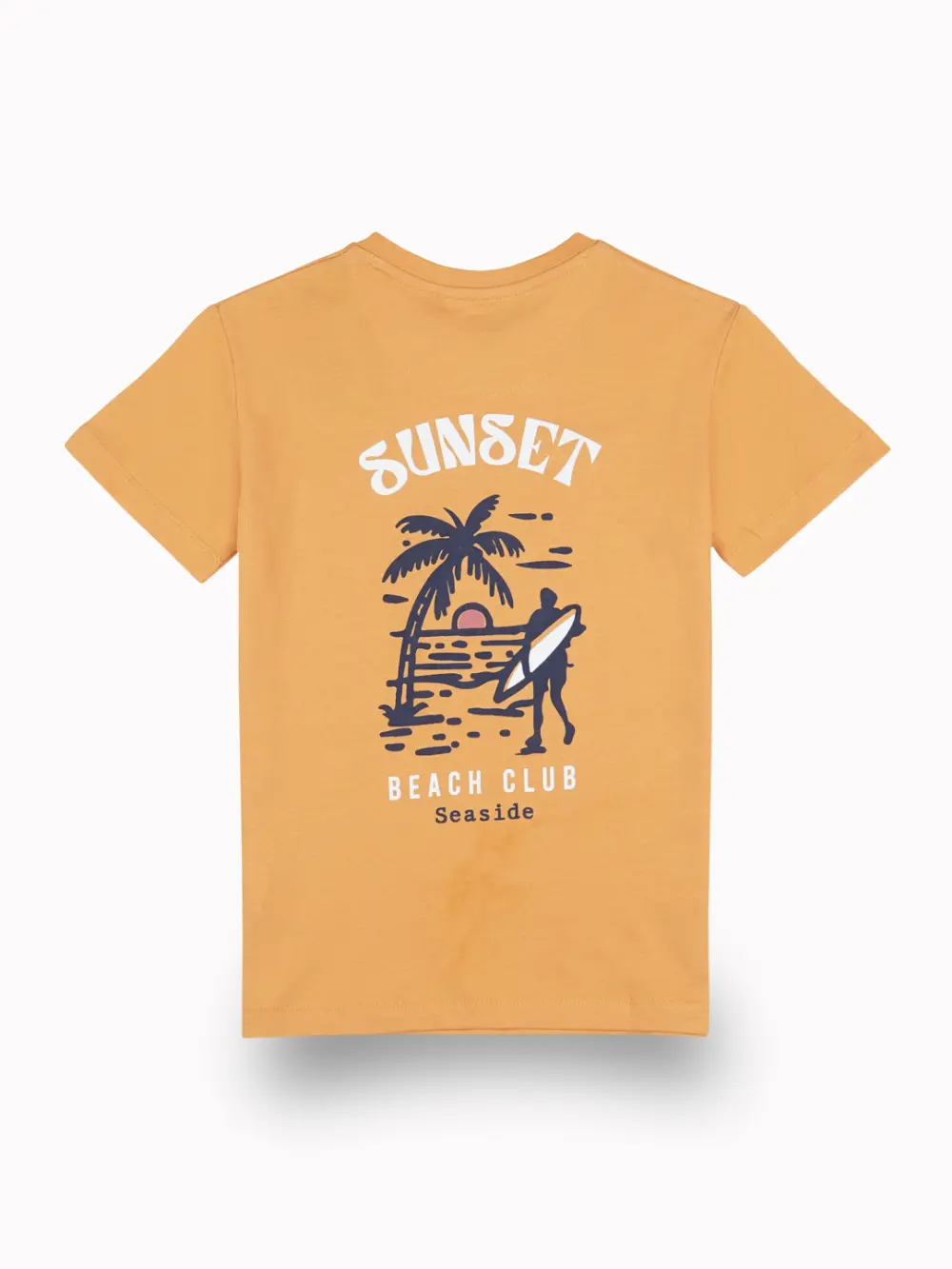 Gini And Jony Boys Orange Graphic Print Cotton T-Shirt Half Sleeves