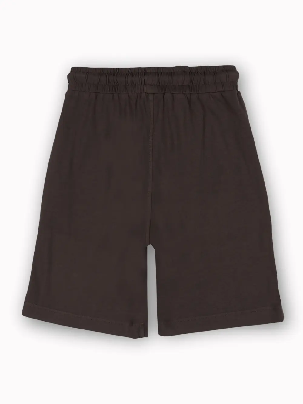 Gini And Jony Boys Brown Typographic Print Cotton Bermuda Elasticated