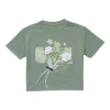 Gini And Jony Girls Olive Applique Cotton Knits Top Half Sleeves 11-12 Years