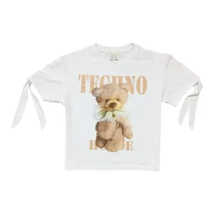 Gini And Jony Girls White Graphic Print Cotton Knits Top Half Sleeves 9-10 Years