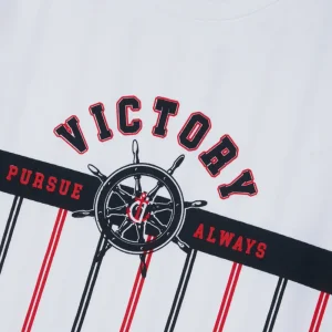 Gini And Jony Boys White Stripes Cotton T-Shirt Half Sleeves