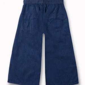 Gini And Jony Girls Dark Blue Solid Denim Culottes Elasticated