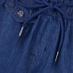 Gini And Jony Girls Dark Blue Solid Denim Culottes Elasticated