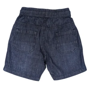 Gini And Jony Boys Dark Blue Typographic Print Denim Bermuda Elasticated