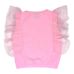 Gini And Jony Girls Pink Embroidery Cotton Knits Top Half Sleeves 9-10 Years