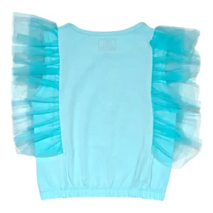 Gini And Jony Girls Blue Embroidery Cotton Knits Top Half Sleeves 9-10 Years