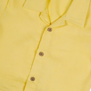 Gini And Jony Girls Yellow Solid Cotton Dungaree Half Sleeves