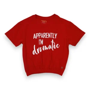 Gini And Jony Girls Red Typographic Print Cotton Knits Top Half Sleeves 9-12 Months